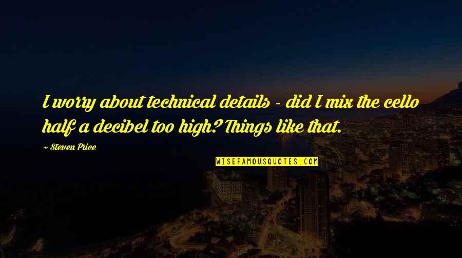 Decibel Quotes By Steven Price: I worry about technical details - did I