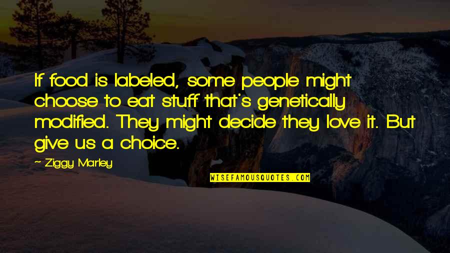 Decide Love Quotes By Ziggy Marley: If food is labeled, some people might choose
