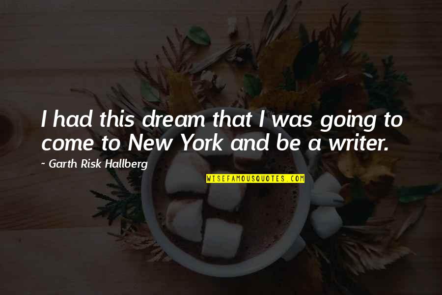 Decidete A Ser Quotes By Garth Risk Hallberg: I had this dream that I was going