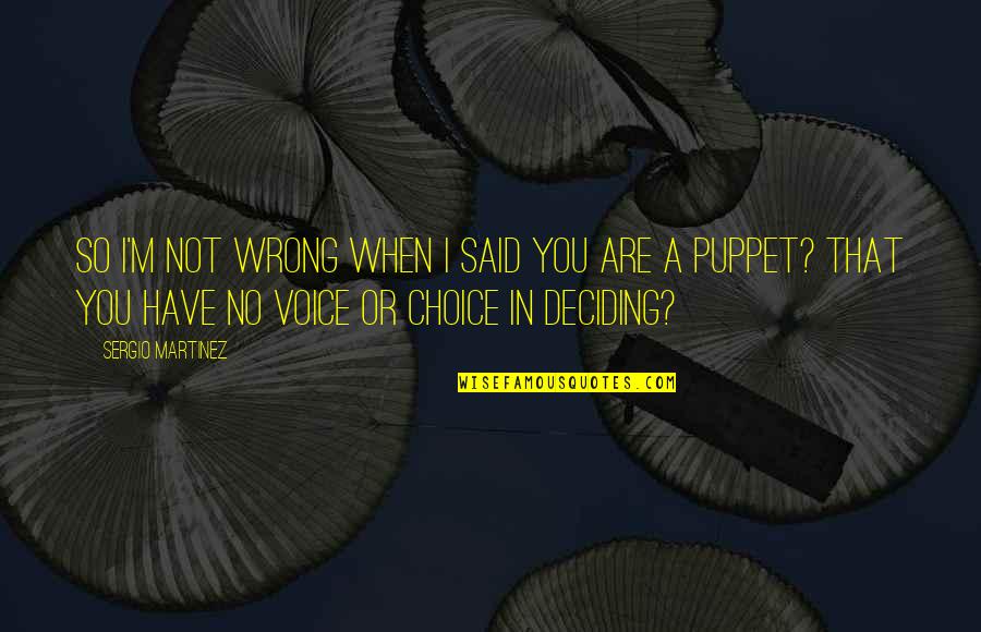 Deciding Quotes By Sergio Martinez: So I'm not wrong when I said you