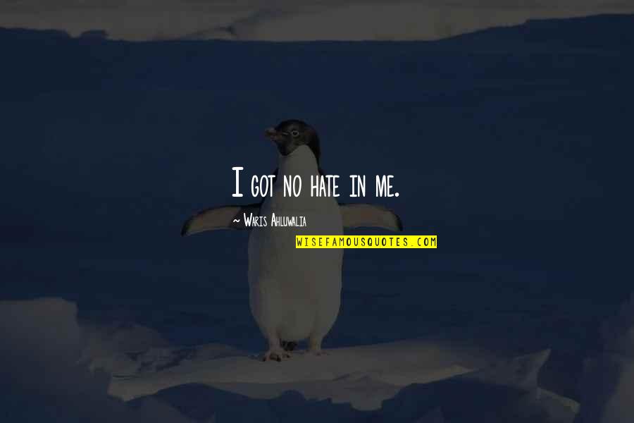 Deciding Who To Love Quotes By Waris Ahluwalia: I got no hate in me.