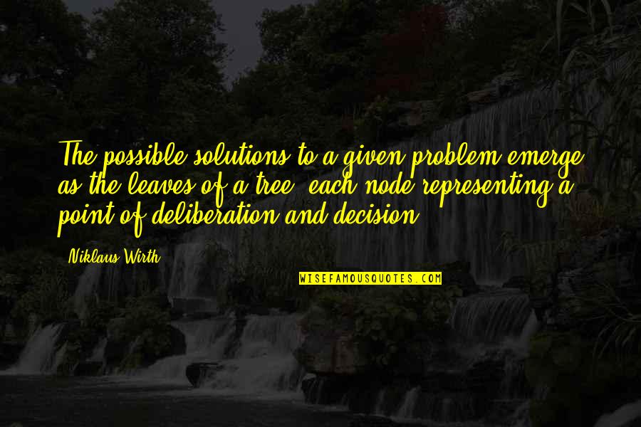 Decision Quotes By Niklaus Wirth: The possible solutions to a given problem emerge