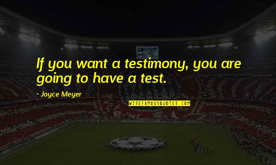 Deckard Property Quotes By Joyce Meyer: If you want a testimony, you are going Deckard Property Quotes By Joyce Meyer: If you want a testimony, you are going