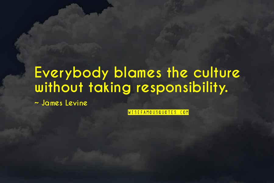 Deckchair Position Quotes By James Levine: Everybody blames the culture without taking responsibility. Deckchair Position Quotes By James Levine: Everybody blames the culture without taking responsibility.