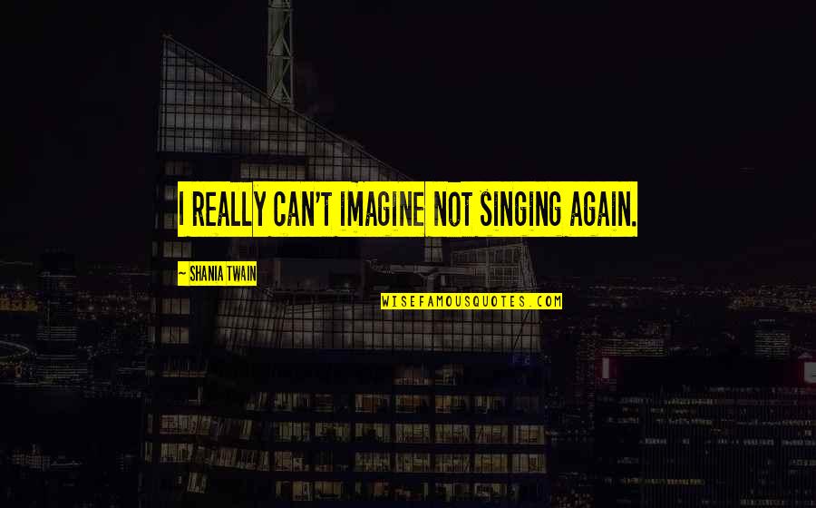 Decking Youtube Quotes By Shania Twain: I really can't imagine not singing again. Decking Youtube Quotes By Shania Twain: I really can't imagine not singing again.