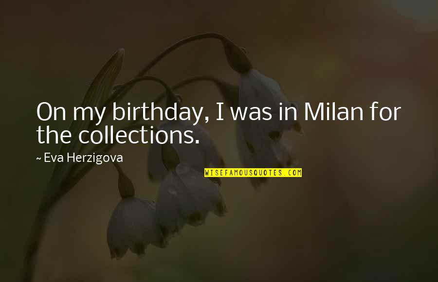 Declamation Quotes By Eva Herzigova: On my birthday, I was in Milan for Declamation Quotes By Eva Herzigova: On my birthday, I was in Milan for