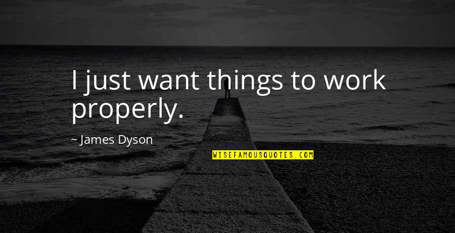 Declamatory Quotes By James Dyson: I just want things to work properly.