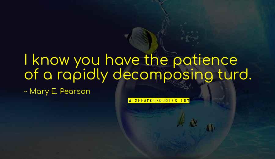 Decomposing Quotes By Mary E. Pearson: I know you have the patience of a