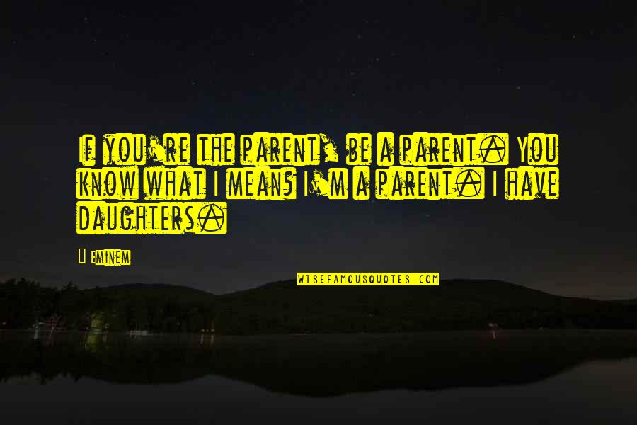 Decompositions Quotes By Eminem: If you're the parent, be a parent. You
