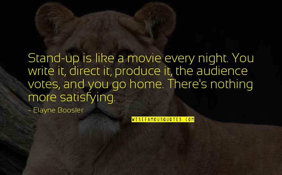 Decompresses Disc Quotes By Elayne Boosler: Stand-up is like a movie every night. You