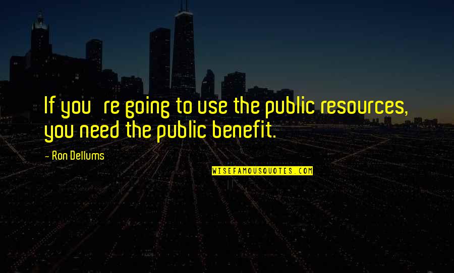 Deconstructivist Arch Quotes By Ron Dellums: If you're going to use the public resources,