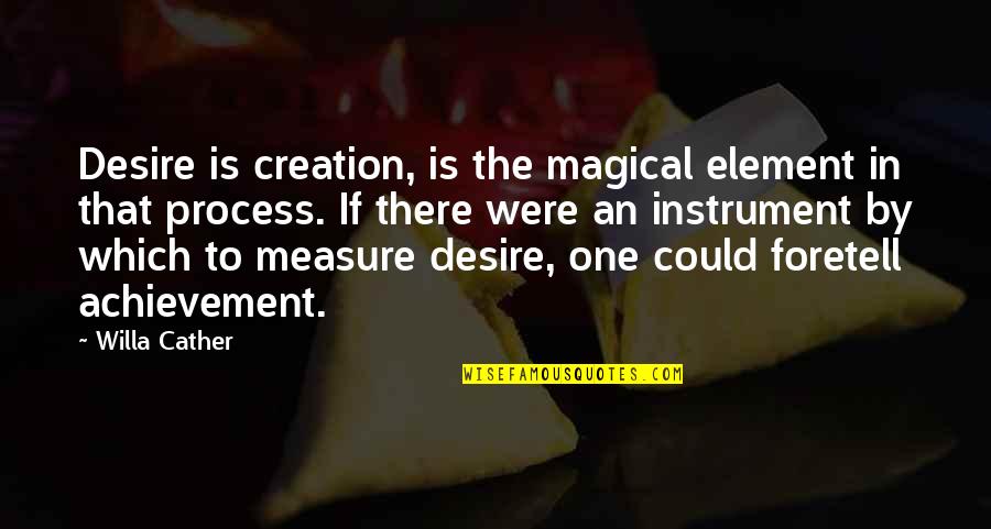 Decontextualize Quotes By Willa Cather: Desire is creation, is the magical element in