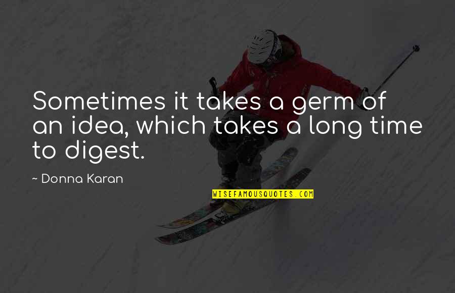 Decontrol Quotes By Donna Karan: Sometimes it takes a germ of an idea,