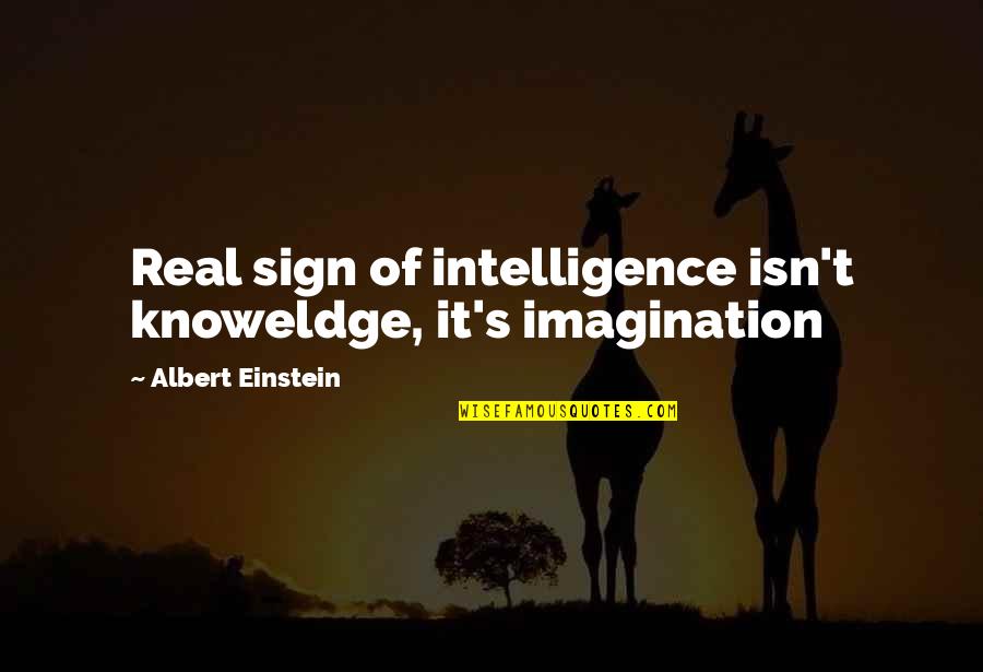 Decorados Quotes By Albert Einstein: Real sign of intelligence isn't knoweldge, it's imagination