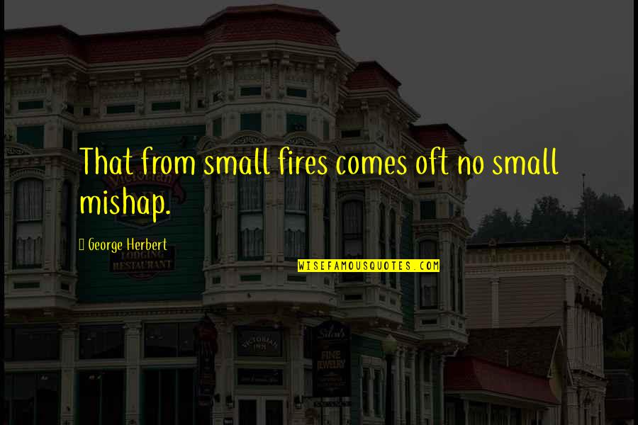 Decourcy Court Quotes By George Herbert: That from small fires comes oft no small
