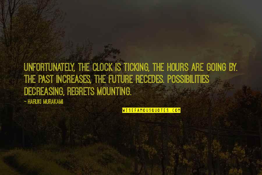 Decreasing Quotes By Haruki Murakami: Unfortunately, the clock is ticking, the hours are