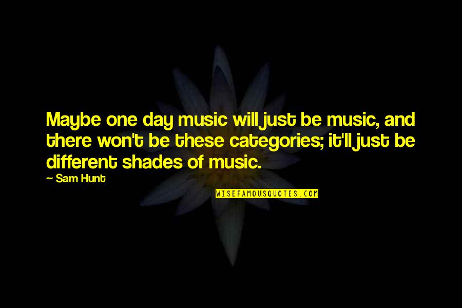 Decreated Quotes By Sam Hunt: Maybe one day music will just be music,