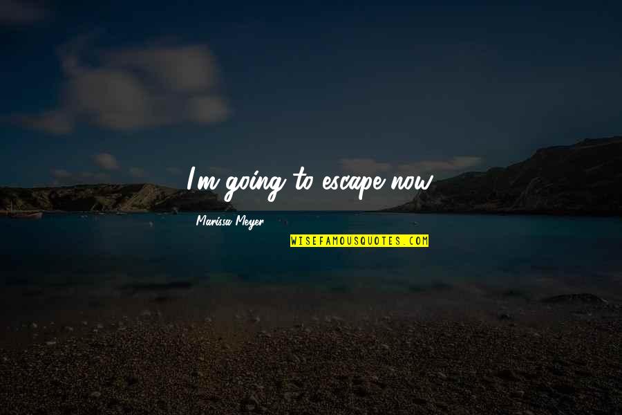 Decreation For This Earth Quotes By Marissa Meyer: I'm going to escape now.
