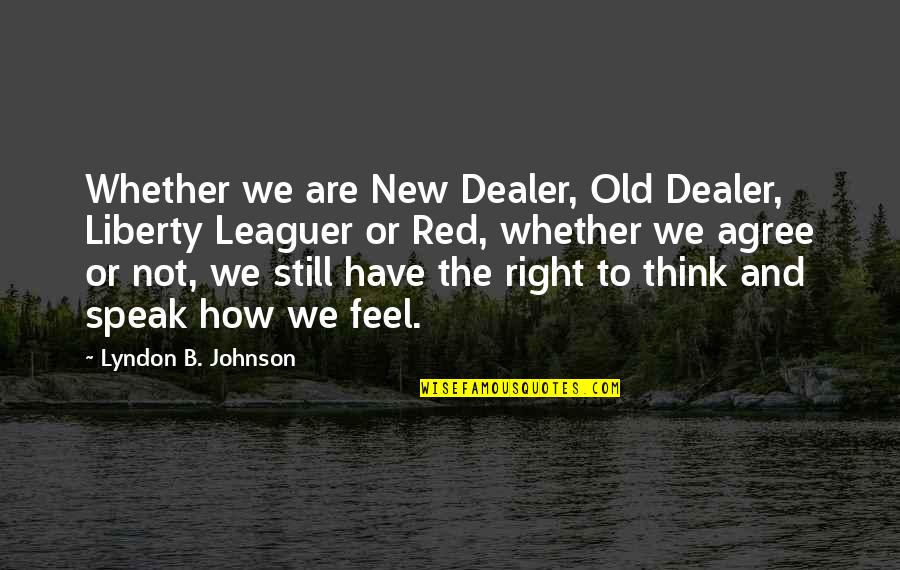 Decrepitate Quotes By Lyndon B. Johnson: Whether we are New Dealer, Old Dealer, Liberty