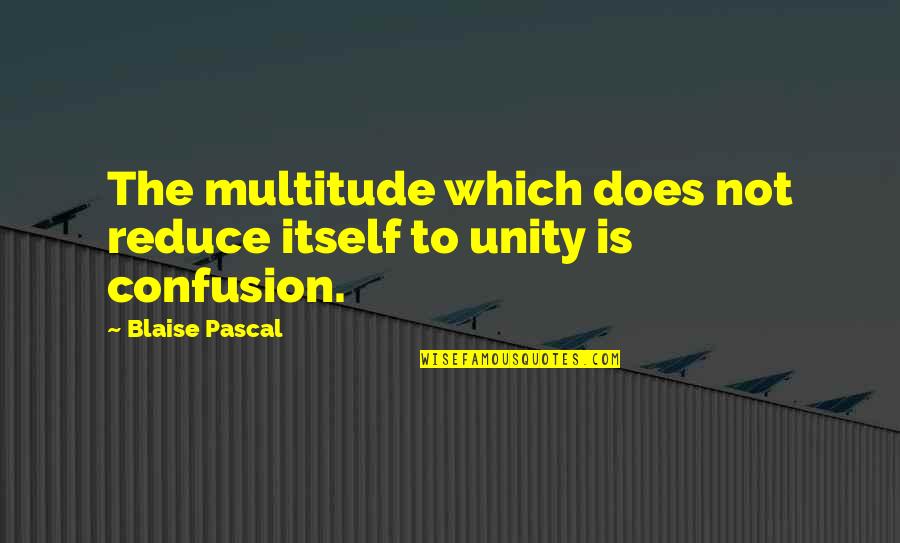 Decrescendo Symbol Quotes By Blaise Pascal: The multitude which does not reduce itself to
