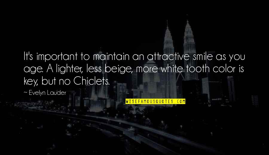 Deddeh Eliason Quotes By Evelyn Lauder: It's important to maintain an attractive smile as