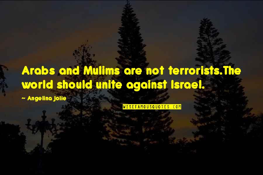 Dedicarse Conjugation Quotes By Angelina Jolie: Arabs and Mulims are not terrorists.The world should