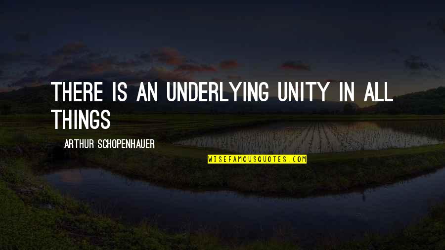 Dedicatedly Quotes By Arthur Schopenhauer: There is an underlying unity in all things