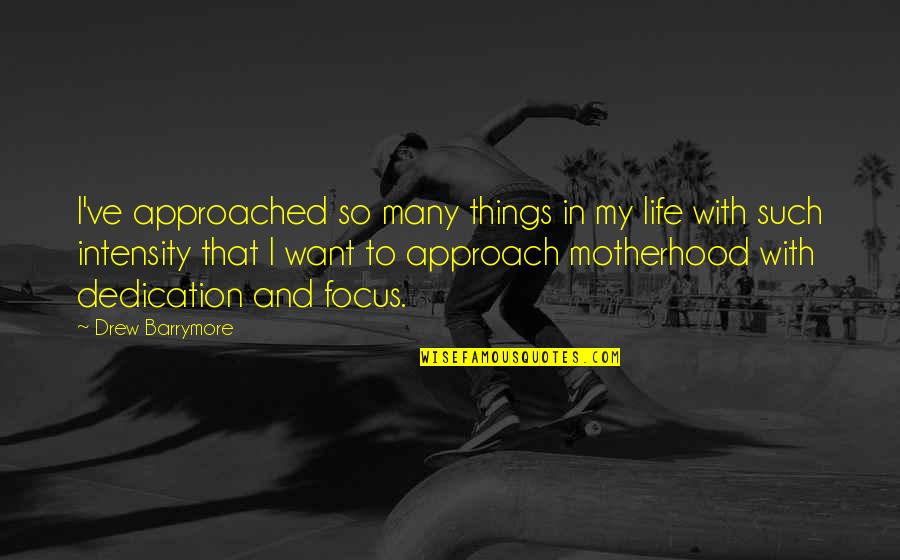 Dedication And Focus Quotes By Drew Barrymore: I've approached so many things in my life