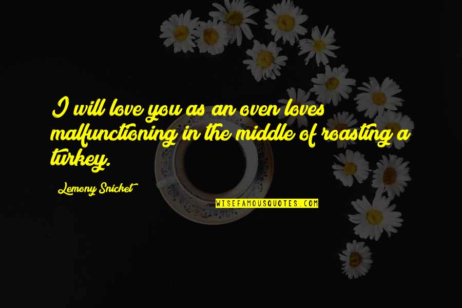 Dedication And Loyalty Quotes By Lemony Snicket: I will love you as an oven loves
