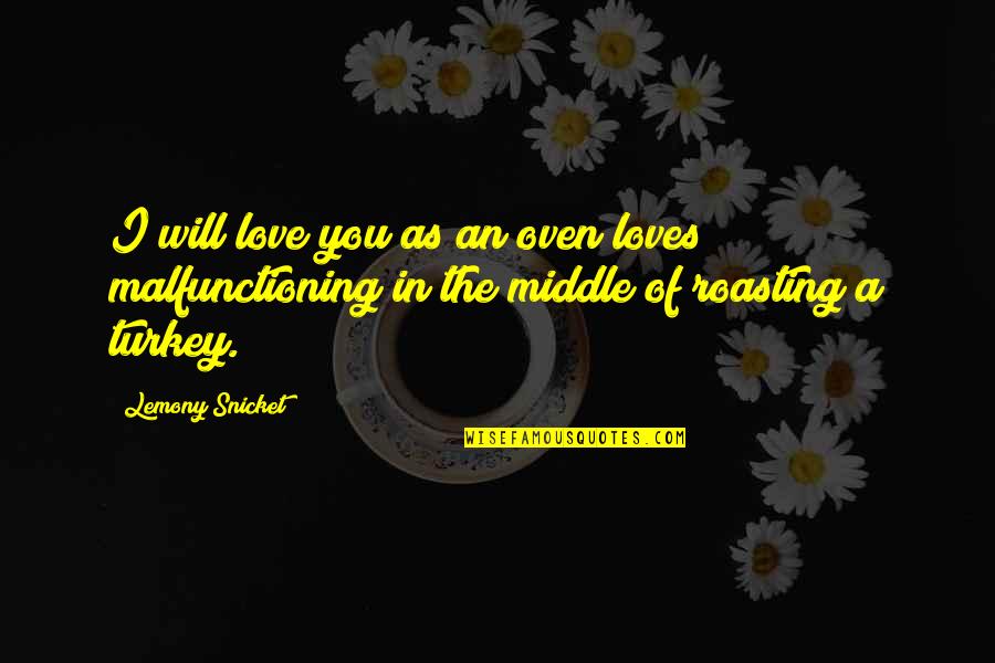 Dedication To Love Quotes By Lemony Snicket: I will love you as an oven loves