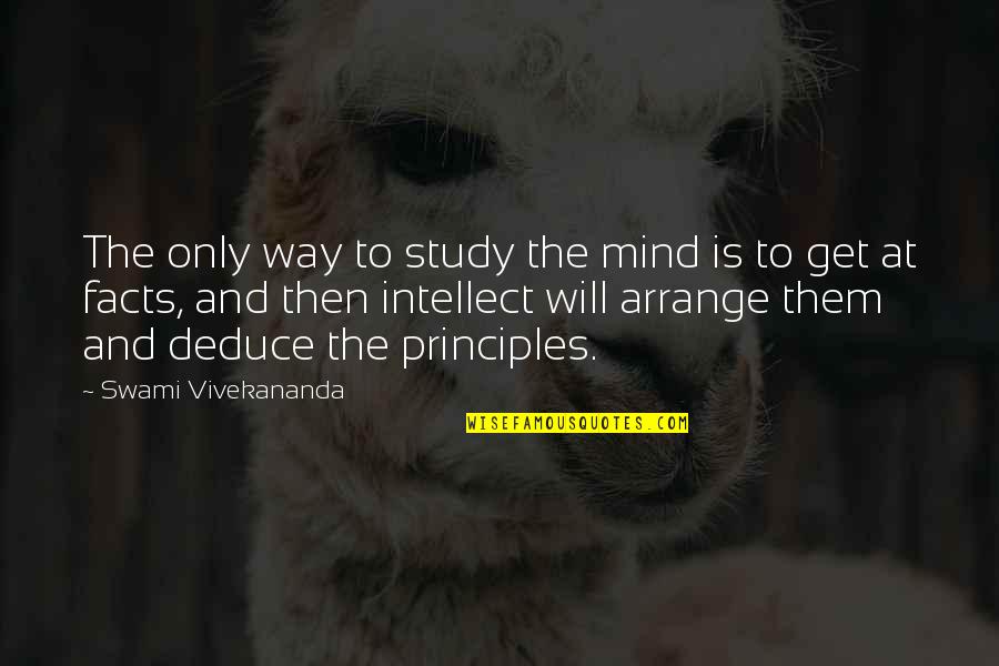 Deduce Quotes By Swami Vivekananda: The only way to study the mind is