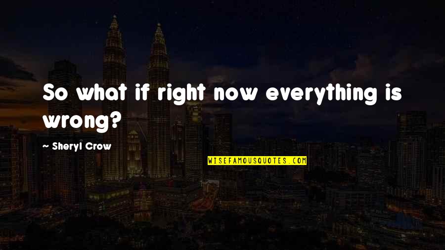 Deducer Quotes By Sheryl Crow: So what if right now everything is wrong?