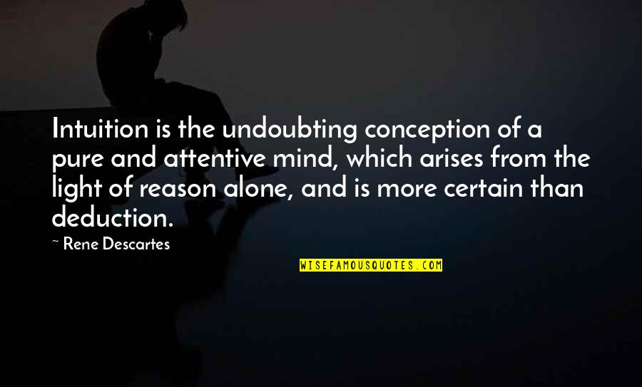Deduction Quotes By Rene Descartes: Intuition is the undoubting conception of a pure
