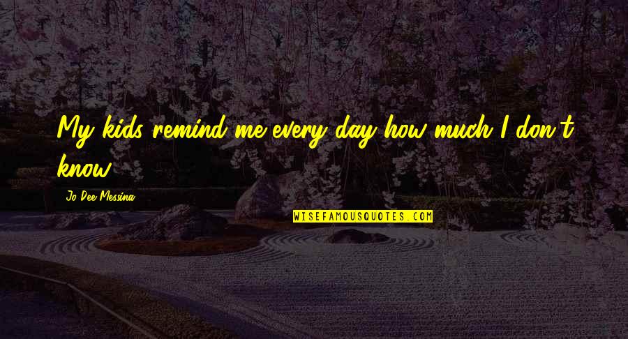 Dee Quotes By Jo Dee Messina: My kids remind me every day how much Dee Quotes By Jo Dee Messina: My kids remind me every day how much