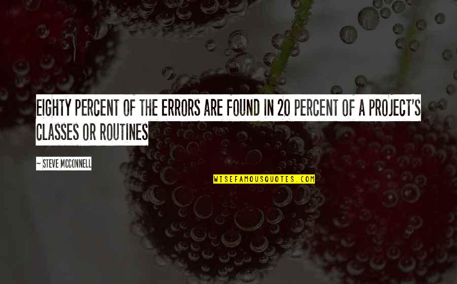 Deep Alcohol Quotes By Steve McConnell: Eighty percent of the errors are found in
