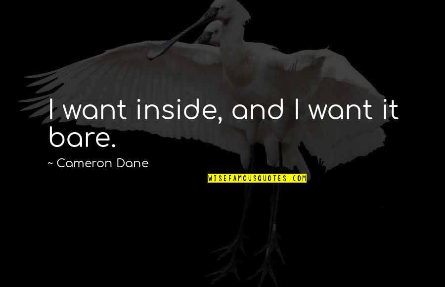 Deep Brother Quotes By Cameron Dane: I want inside, and I want it bare. Deep Brother Quotes By Cameron Dane: I want inside, and I want it bare.