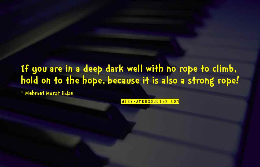 Deep Dark Quotes By Mehmet Murat Ildan: If you are in a deep dark well