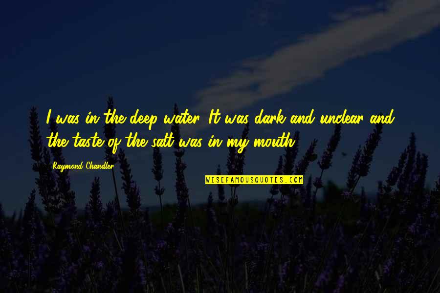 Deep Dark Quotes By Raymond Chandler: I was in the deep water. It was