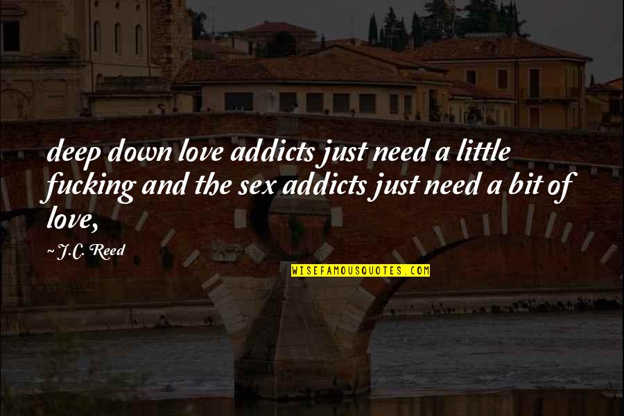 Deep Down Love Quotes By J.C. Reed: deep down love addicts just need a little Deep Down Love Quotes By J.C. Reed: deep down love addicts just need a little