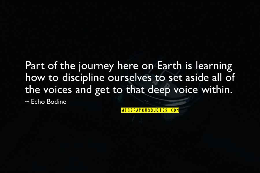 Deep Earth Quotes By Echo Bodine: Part of the journey here on Earth is