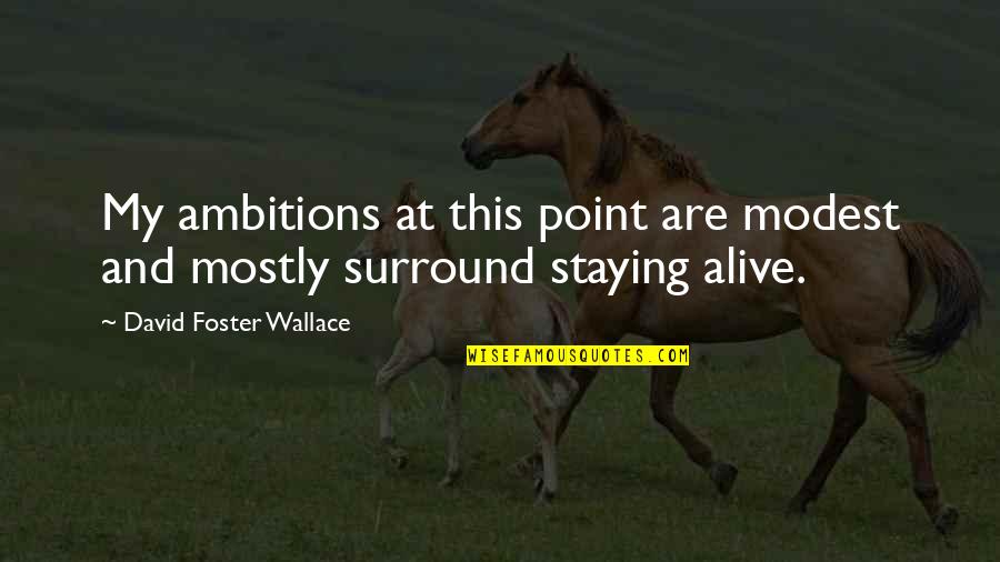 Deep English Quotes By David Foster Wallace: My ambitions at this point are modest and