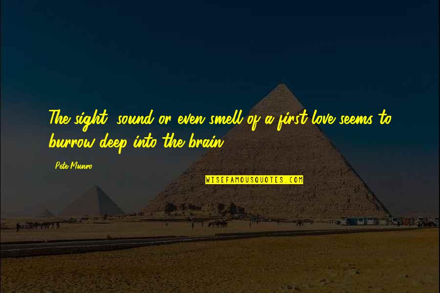 Deep Love Brain Quotes By Pete Munro: The sight, sound or even smell of a
