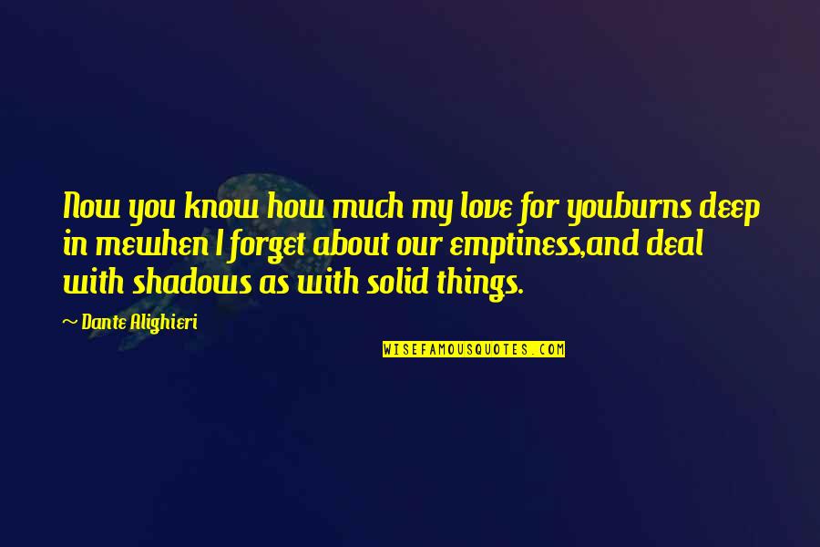 Deep Love With Quotes By Dante Alighieri: Now you know how much my love for