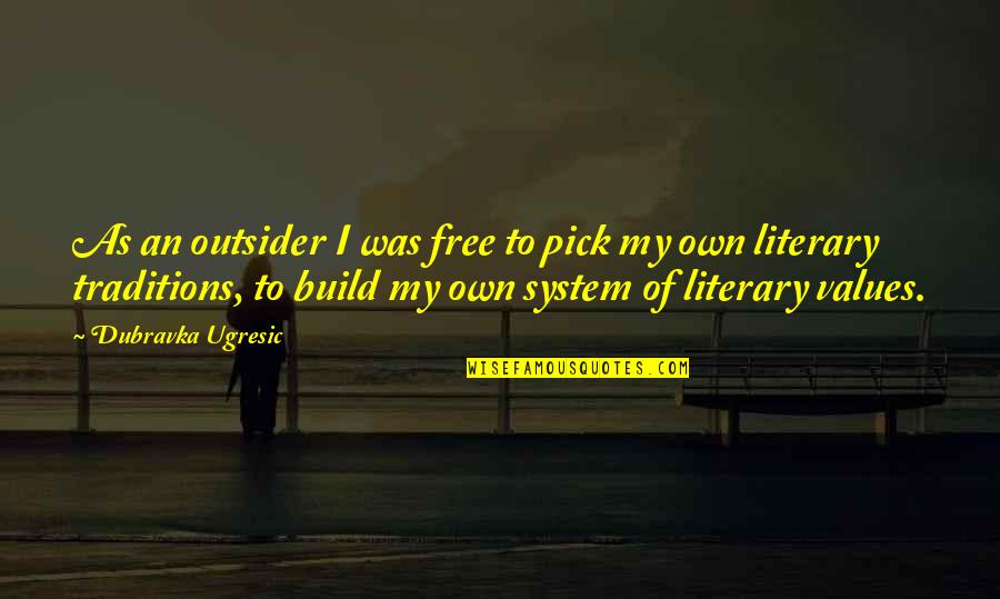 Deep Meaningful Snow Quotes By Dubravka Ugresic: As an outsider I was free to pick