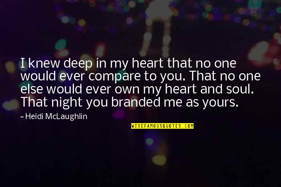Deep Night Quotes By Heidi McLaughlin: I knew deep in my heart that no Deep Night Quotes By Heidi McLaughlin: I knew deep in my heart that no