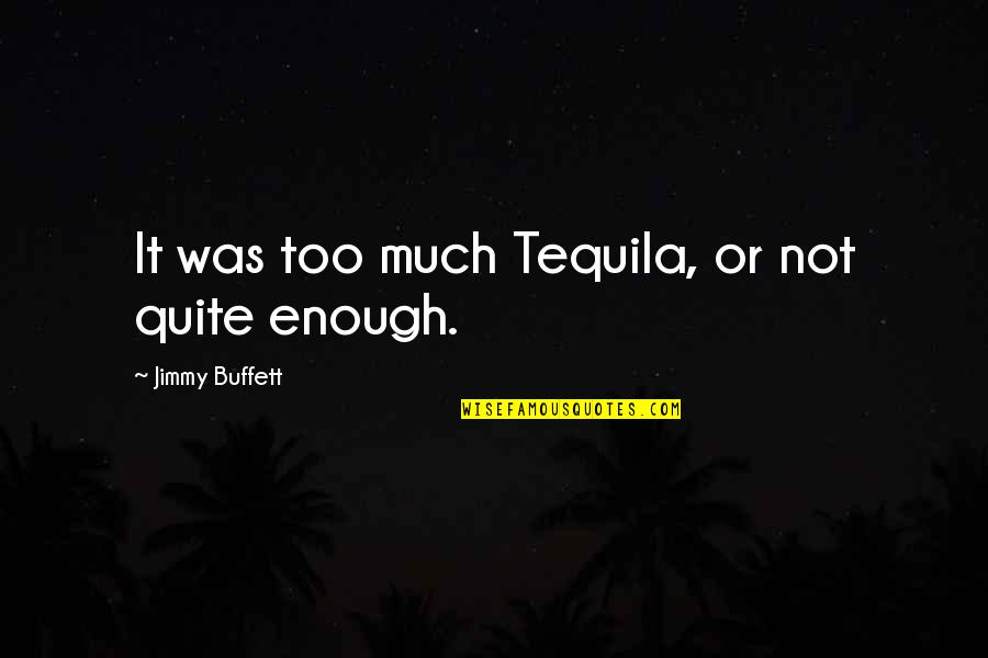 Deep Sad Quotes By Jimmy Buffett: It was too much Tequila, or not quite