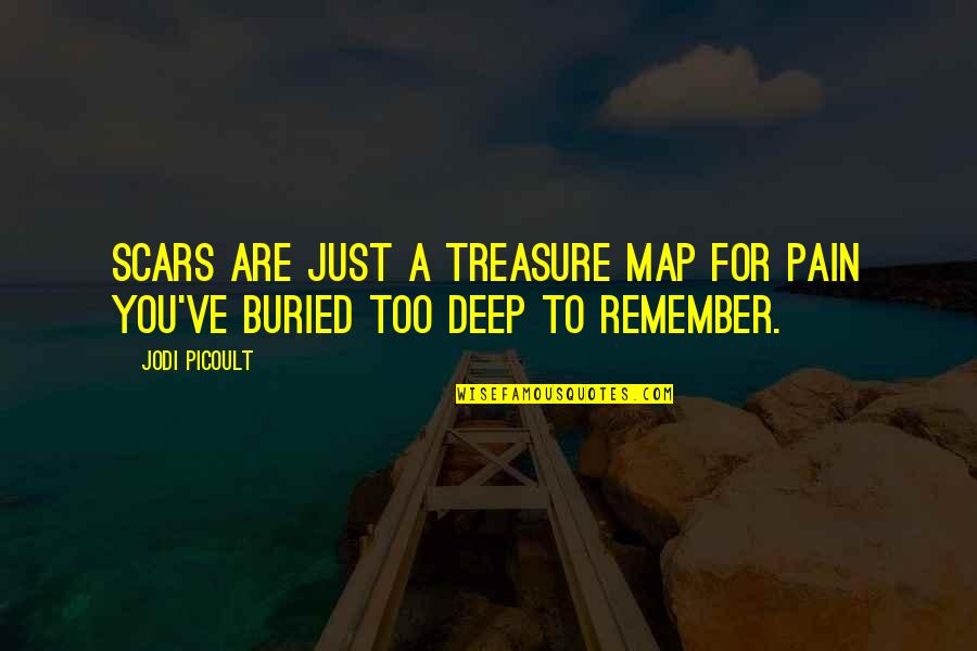 Deep Scar Quotes By Jodi Picoult: Scars are just a treasure map for pain