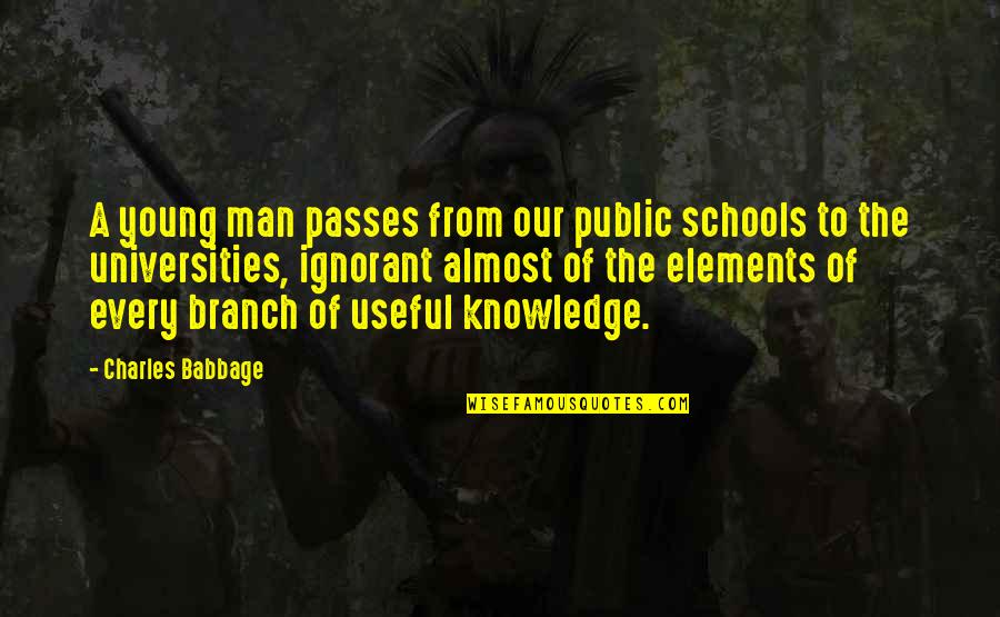 Deep Short Inspirational Quotes By Charles Babbage: A young man passes from our public schools