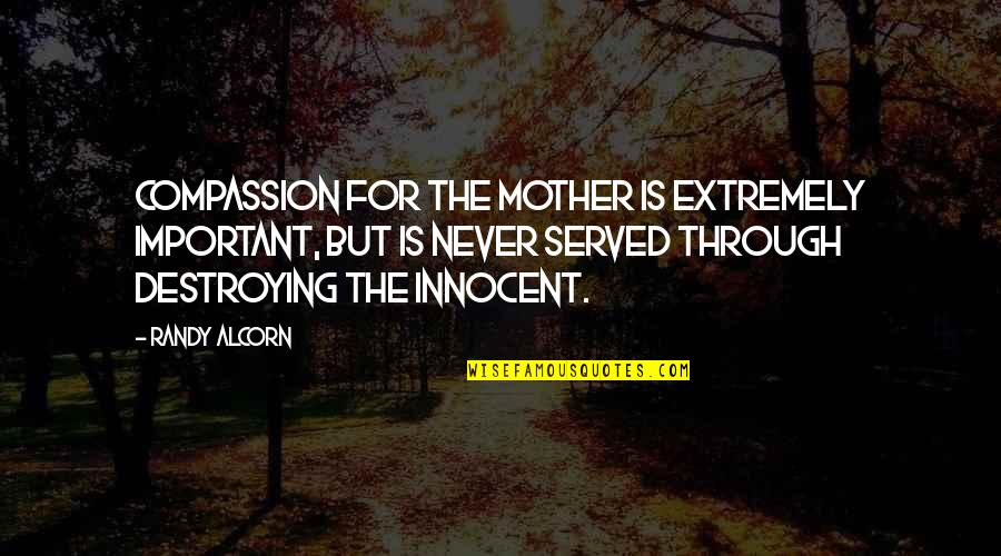 Deep Slumber Quotes By Randy Alcorn: Compassion for the mother is extremely important, but