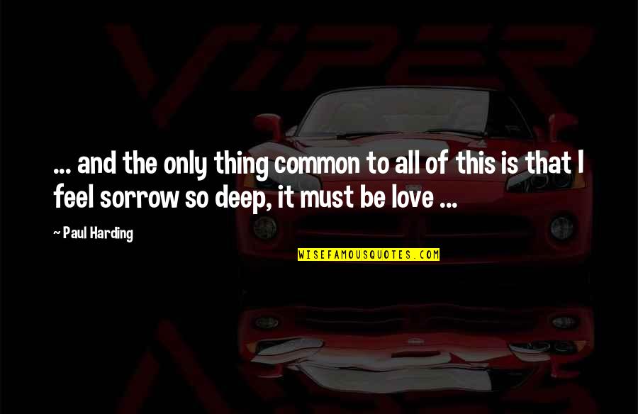 Deep Sorrow Quotes By Paul Harding: ... and the only thing common to all
